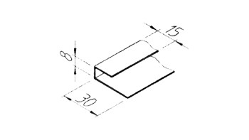 planeo VinyTec U-starter e profilo terminale 6000 x 15 x 8 x 30 mm