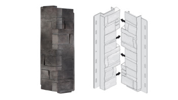 angoli di facciata planeo in pietra laminata lava - 406 x 149 mm