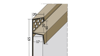 profilo di ventilazione di gronda planeo - TL 65x17mm aspirazione 5000mm lunghezza nero