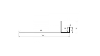 profilo di collegamento planeo in alluminio - AN 21mm montaggio 3000mm lunghezza alluminio-naturale